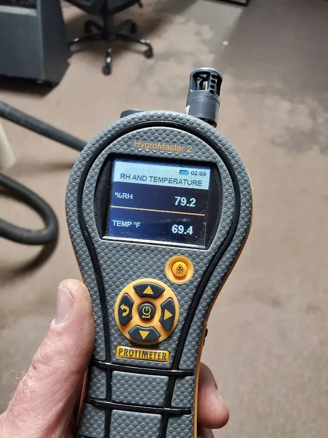 Moisture meter humidity assessment for Fire & Smoke Damage Restoration in Halls